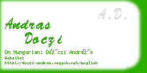 andras doczi business card